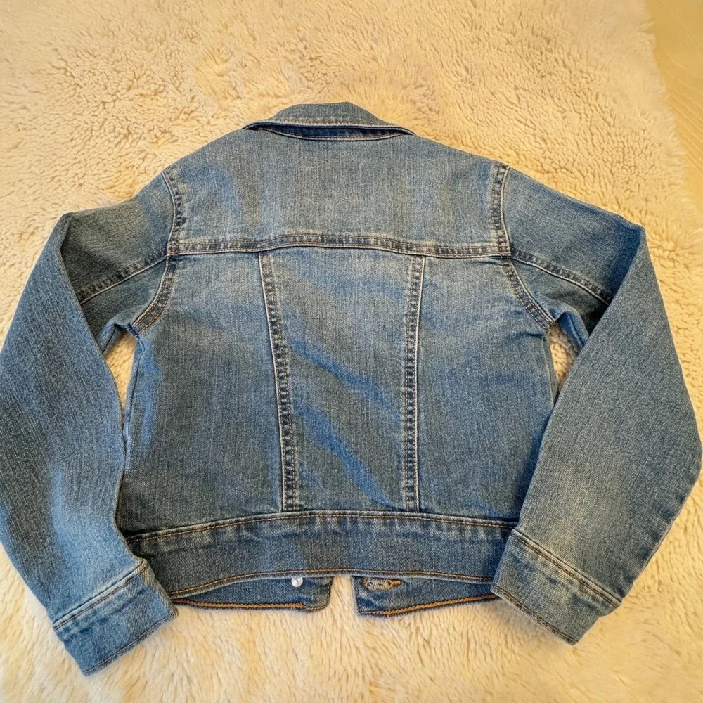 Old Navy Kids Denim Jacket Medium Wash Blue Cotton Blend Size S 6-7